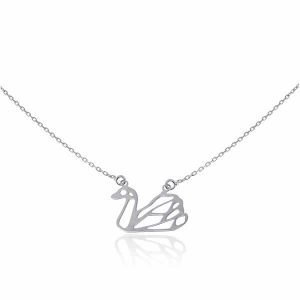 Naszyjnik origami łabądź