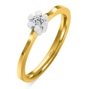 Złoty pierścionek zaręczynowy z diamentem