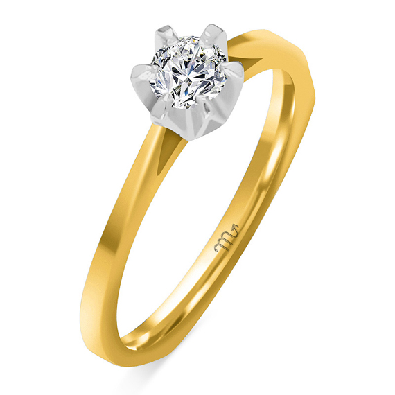 Złoty pierścionek zaręczynowy z diamentem