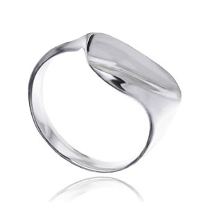 Pierścionek gładki asymetryczny