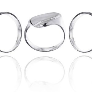 Pierścionek gładki asymetryczny