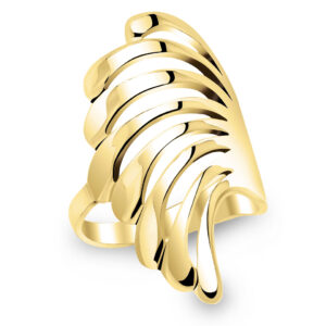 Pierścionek skrzydło pokryty złotem