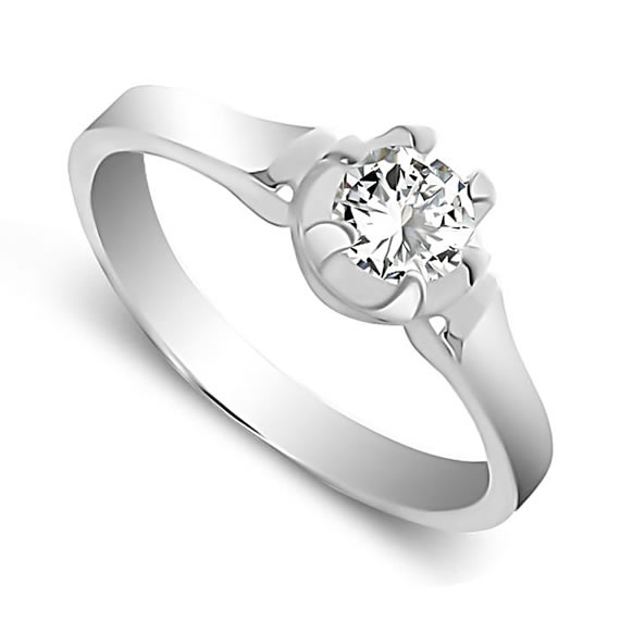 Pierścionek z białą cyrkonią 4mm 1 Pierścionek z białą cyrkonią 4mm