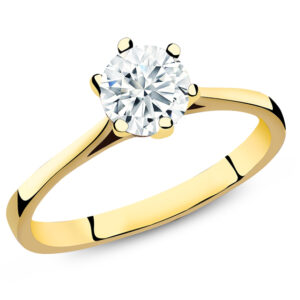 Złoty pierścionek z cyrkonią 6mm