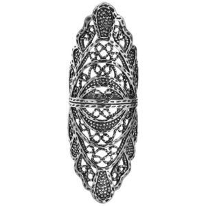 Długi ażurowy pierścionek