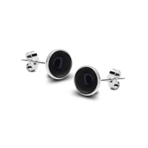 Kolczyki półkulki z onyksem 6mm