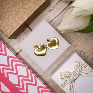 Kolczyki serca wiszące sztyft