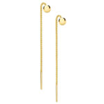 Złocone kolczyki z kulką przeciągane przez ucho