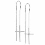 Podwójne przekładane kolczyki krzyżyki