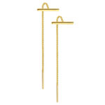 Złocone przeciągane przekładane kolczyki z rurką