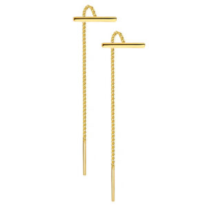 Złocone przeciągane przekładane kolczyki z rurką