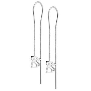 Kolczyki przekładane/przeciągane podwójne z kotami