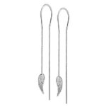 Kolczyki przeciągane podwójne ze skrzydłami