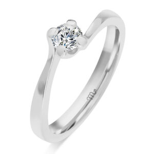 Pierścionek zaręczynowy z diamentem białe złoto