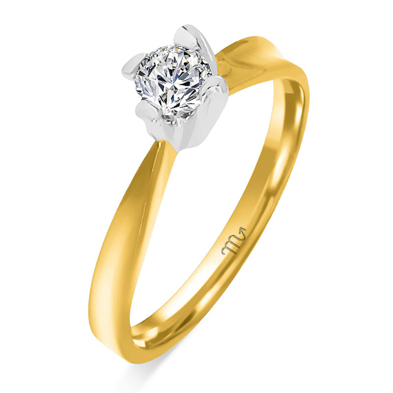 Złoty pierścionek zaręczynowy z diamentem