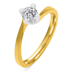 Złoty pierścionek zaręczynowy z diamentem