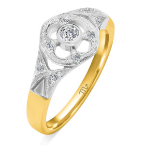 Złoty pierścionek zaręczynowy z diamentami