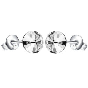 Kolczyki rivoli 6mm białe