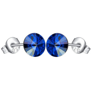 Kolczyki rivoli 6mm szafirowe