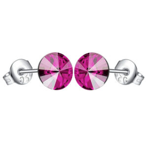 Kolczyki rivoli 6mm różowe
