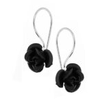 Wiszące kolczyki różyczki czarne