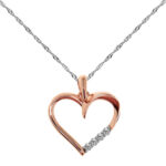Łańcuszek z zawieszką w kształcie serca RÓŻOWE ZŁOTO