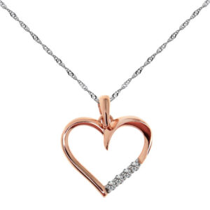 Łańcuszek z zawieszką w kształcie serca RÓŻOWE ZŁOTO