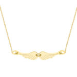 Złoty naszyjnik skrzydła anioła 333
