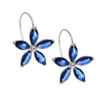 Kolczyki szafirowe kwiaty bigiel