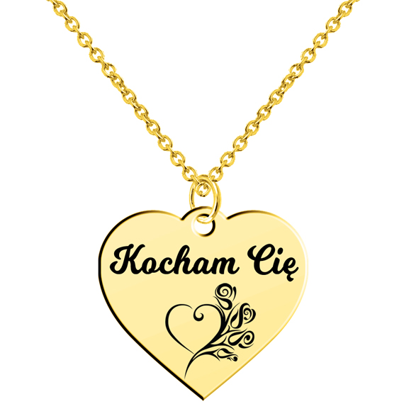 Naszyjnik Kocham Cię złocony