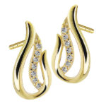 Złote kolczyki łezki ażurowe 333