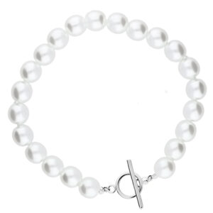Bransoletka z perełkami zapięcie toggle perły 8mm
