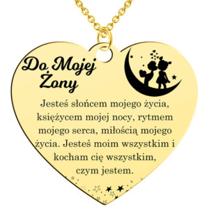 Naszyjnik "Do żony" Księżyc mojej nocy - złocony
