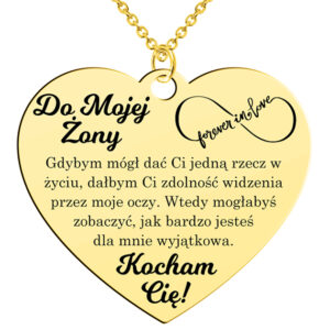Naszyjnik "Do żony" Oczy - złocony
