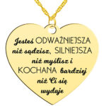 Naszyjnik serce "Jesteś wyjątkowa" pozłacany