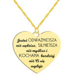 Naszyjnik serce "Jesteś wyjątkowa" pozłacany