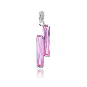 Wisiorek z różowymi cyrkoniami