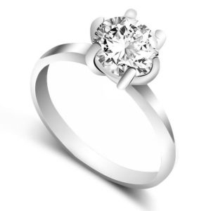 Pierścionek z białą cyrkonią 7mm