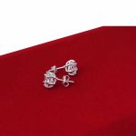 Kolczyki z białą cyrkonią 7mm sztyft