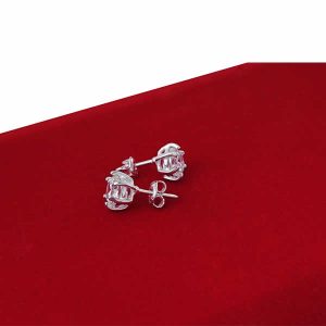 Kolczyki z białą cyrkonią 7mm sztyft