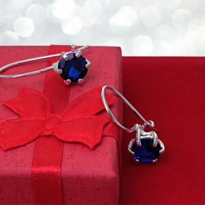 Kolczyki z szafirową cyrkonią 7mm