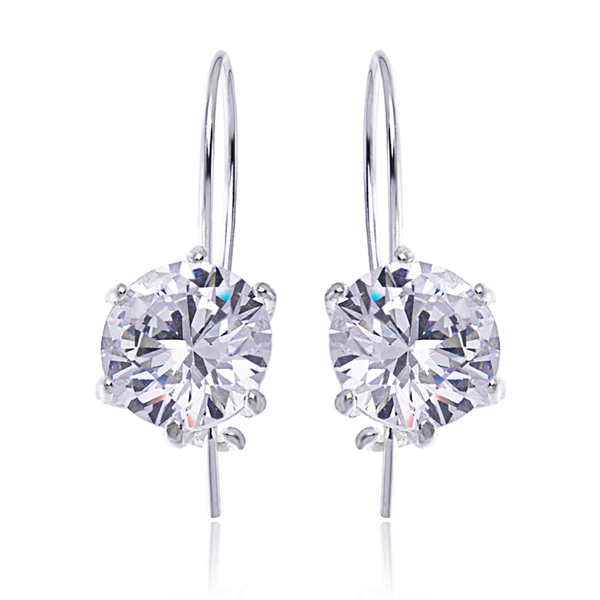 Kolczyki z białą cyrkonią 10mm 1 Kolczyki z białą cyrkonią 10mm