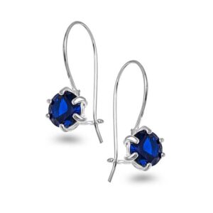 Kolczyki z szafirową cyrkonią 7mm