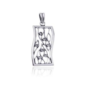 Wisiorek prostokątny z kamieniami