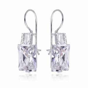 Kolczyki z białą cyrkonią 16x12mm bigiel