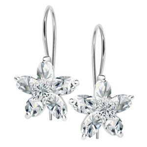 Kolczyki kwiaty z dużymi cyrkoniami