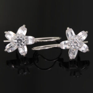 Kolczyki kwiaty z dużymi cyrkoniami