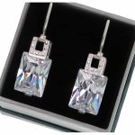 Kolczyki z białą cyrkonią 16x12mm bigiel