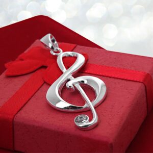 Wisior klucz wiolinowy z cyrkonią