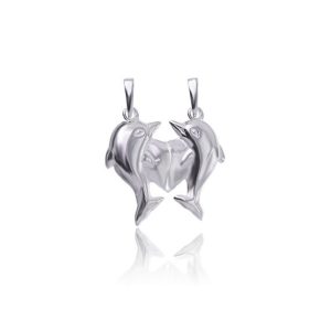 Wisiorek łamany dla par delfiny